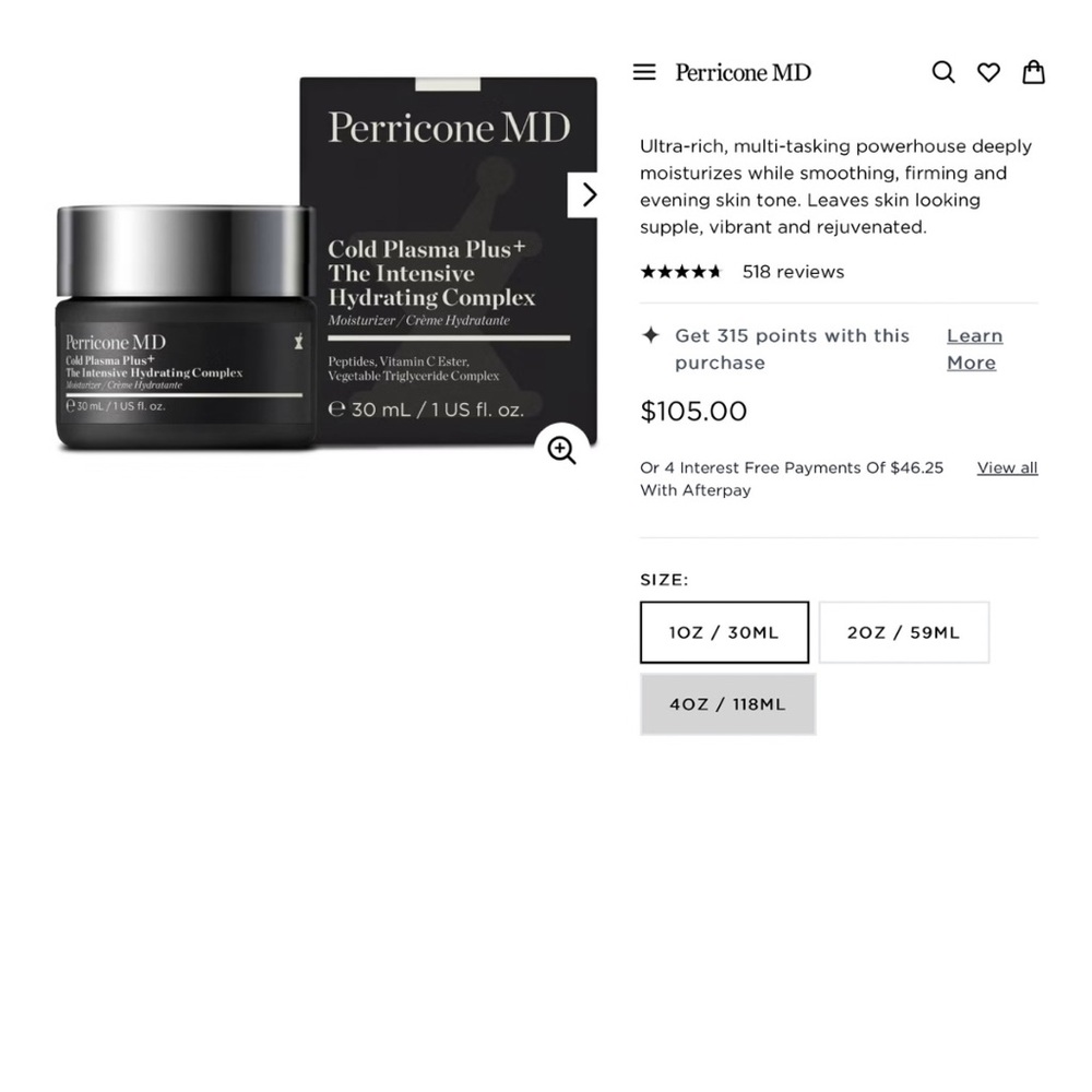 Perricone MD Cold Plasma Plus Neck & Chest Cream 1fl oz NWT’s Full Size